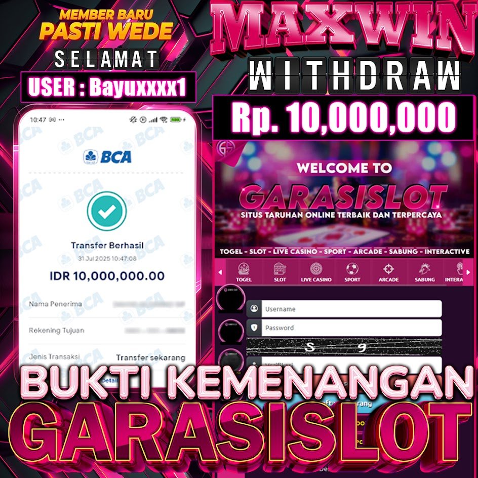 Selamat kepada pemenang kita telah dapat kan jepe bermain di game gacor GARASISLOT bermain di game Lucky Neko