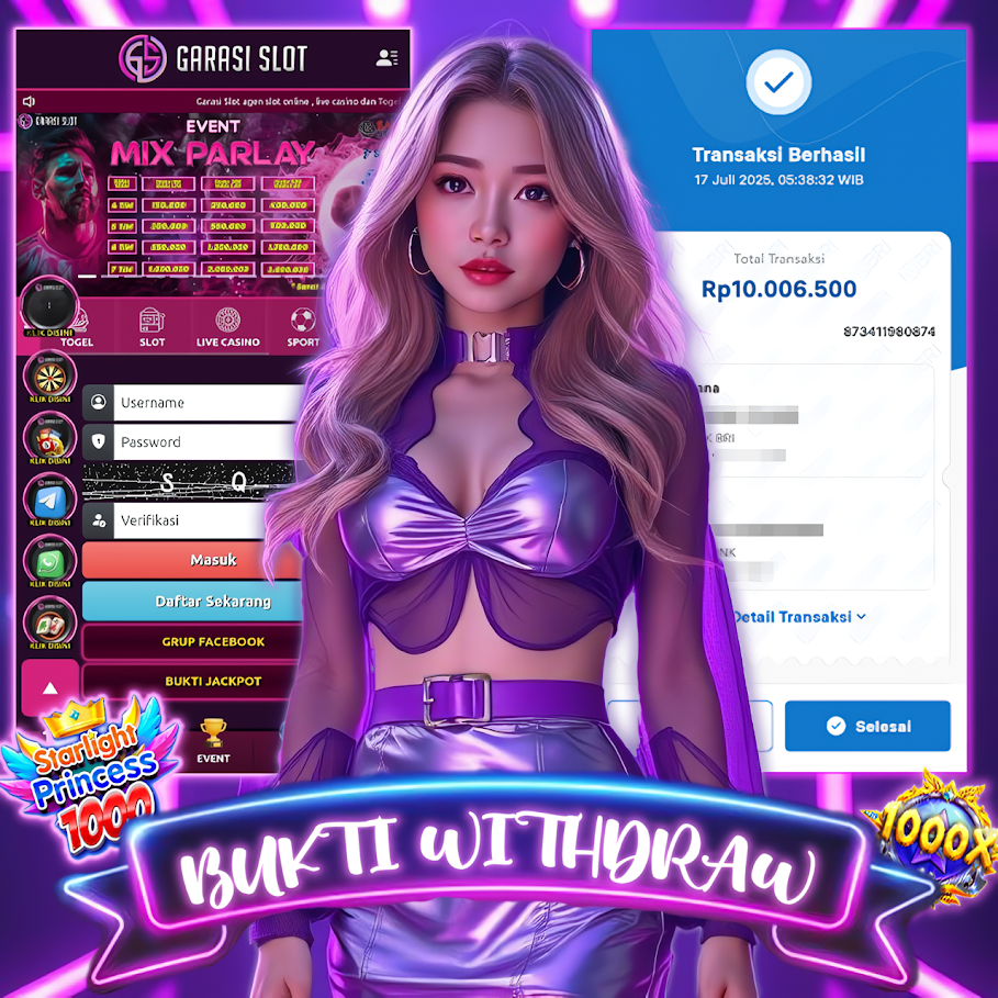 Dapat kemenangan besar di situs gacor kita GARASISLOT bermain di game Starlight Princess 1000 provider pramatig