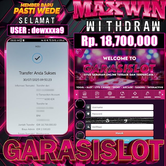 Selamat kepada pemenang kita telah dapat kan jepe bermain di game gacor GARASISLOT bermain di game Fortune of Giza