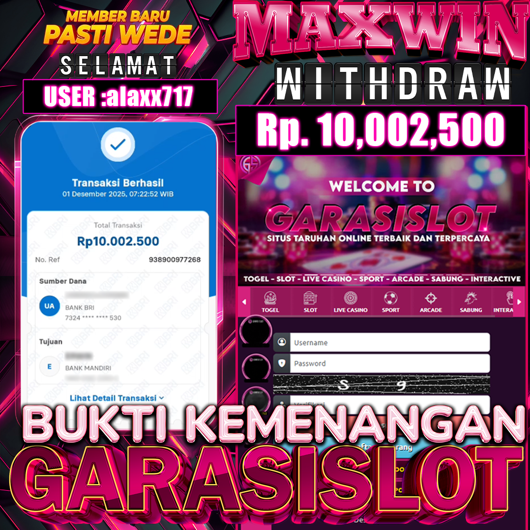 GARASISLOT Bukti kemenangan Starlight Princess 1000