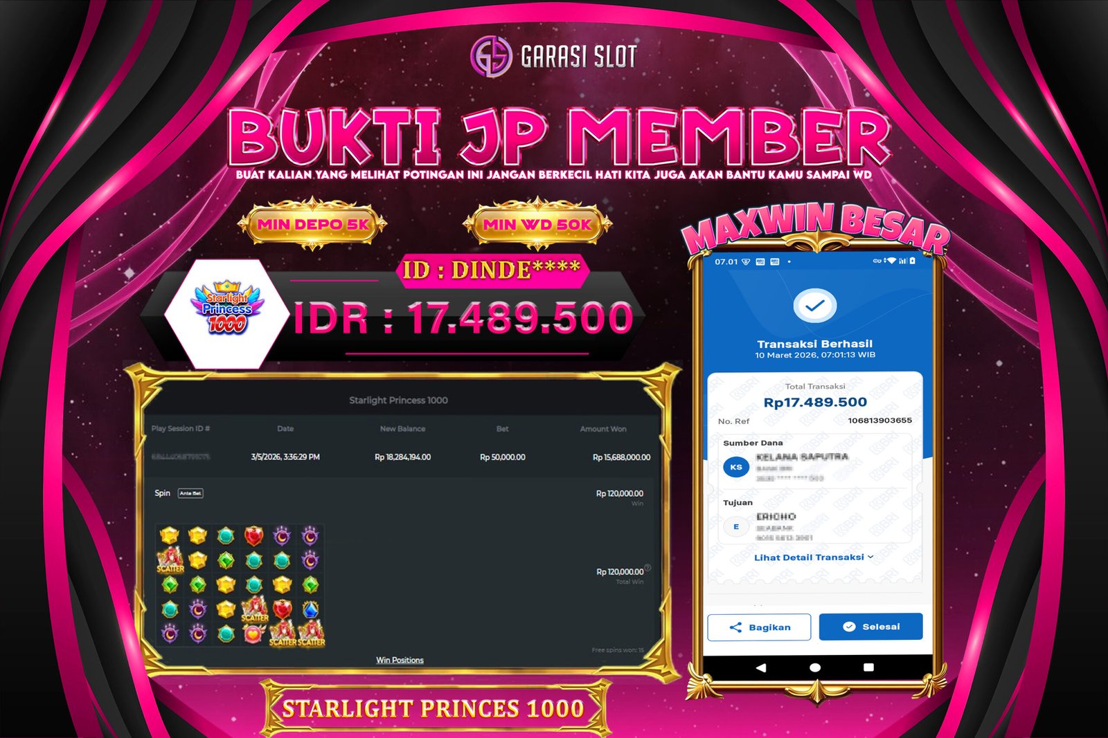 GARASISLOT Bukti Kemenangan STARLIGHT PRINCES 1000