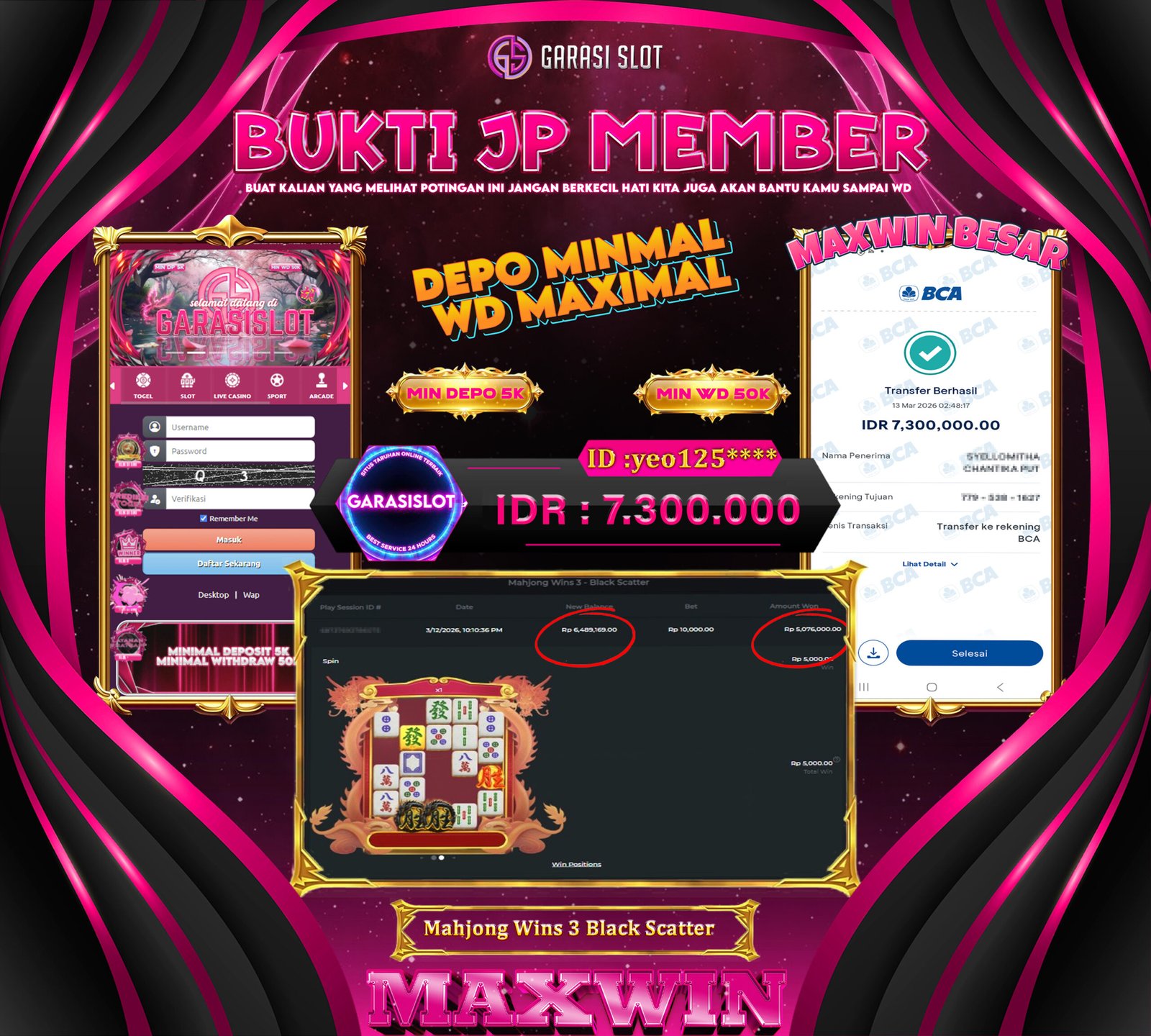 GARASISLOT Bukti Kemenangan Mahjong Wins 3 - Black Scatte