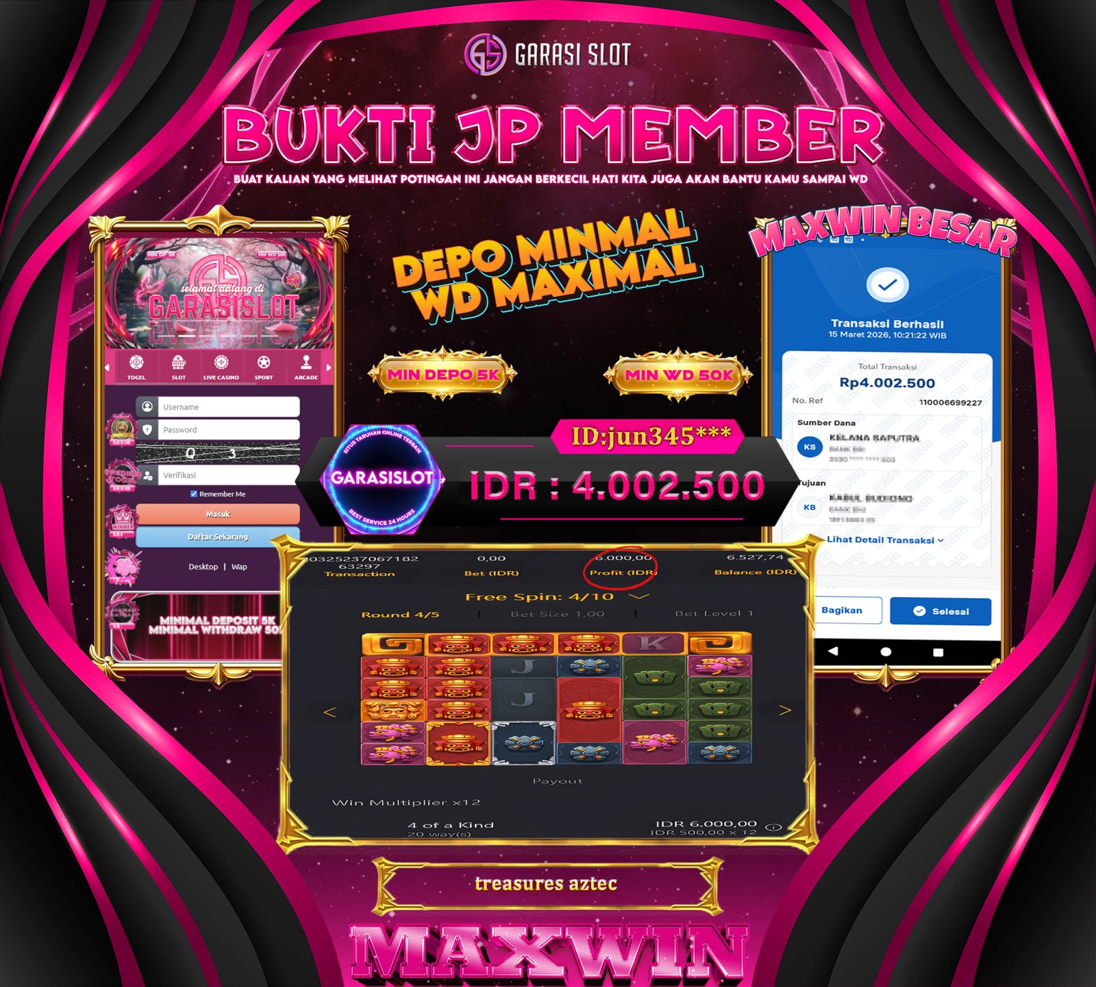 GARASISLOT Bukti Kemenangan treasures aztec