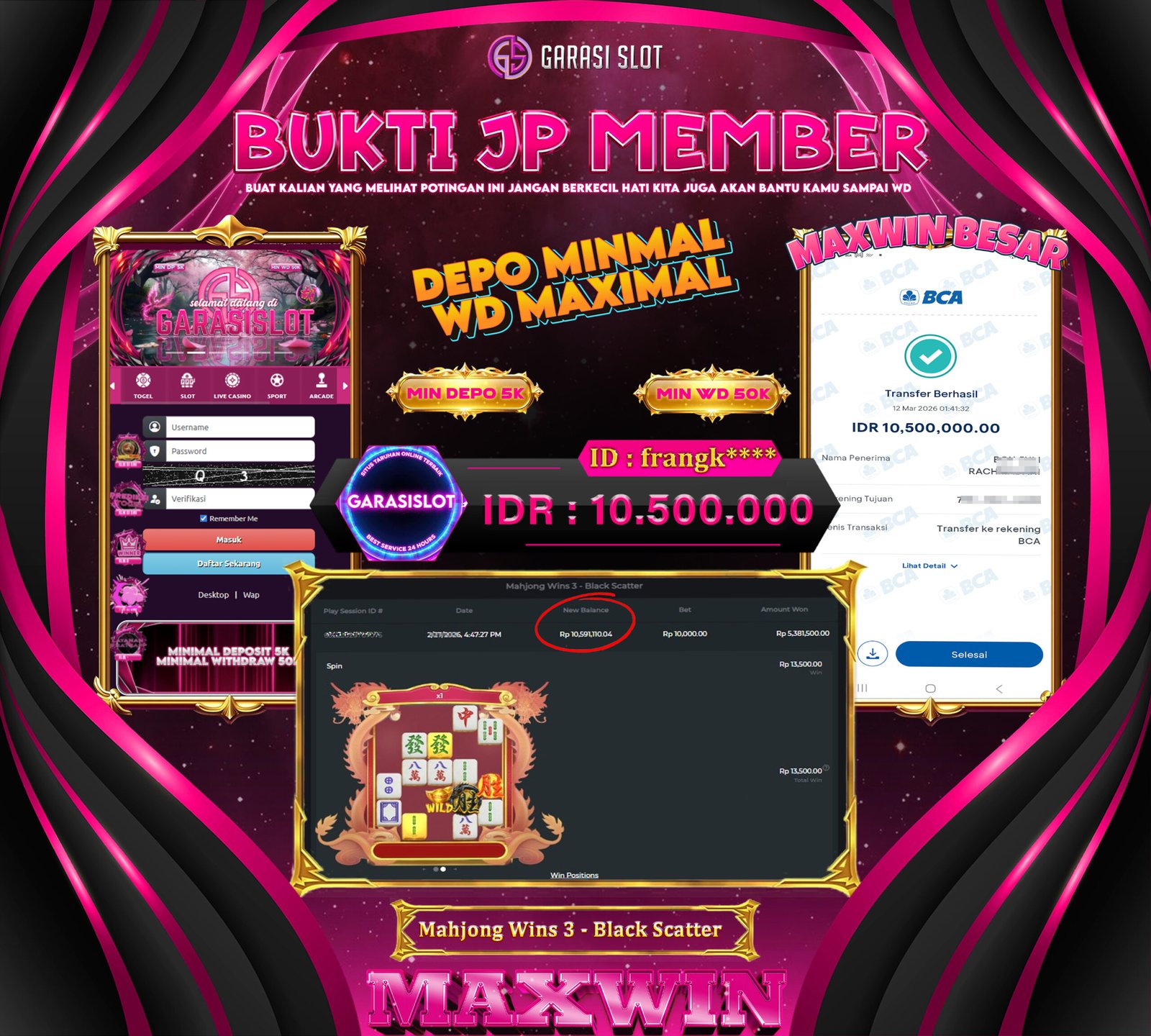 GARASISLOT Bukti Kemenangan Mahjong Wins 3 - Black Scatter