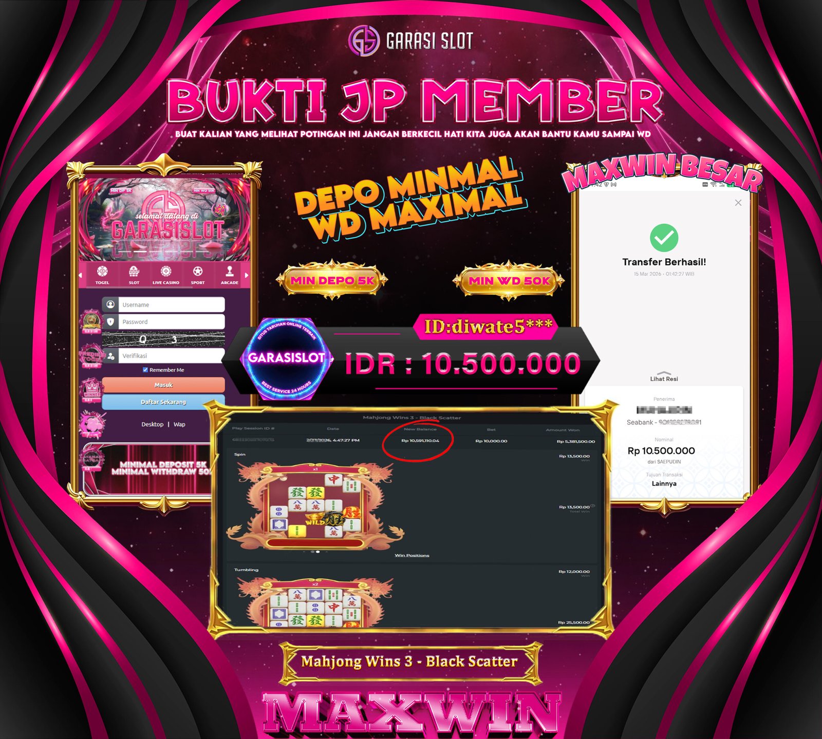 GARASISLOT Bukti Kemenangan Mahjong Wins 3 - Black Scatter