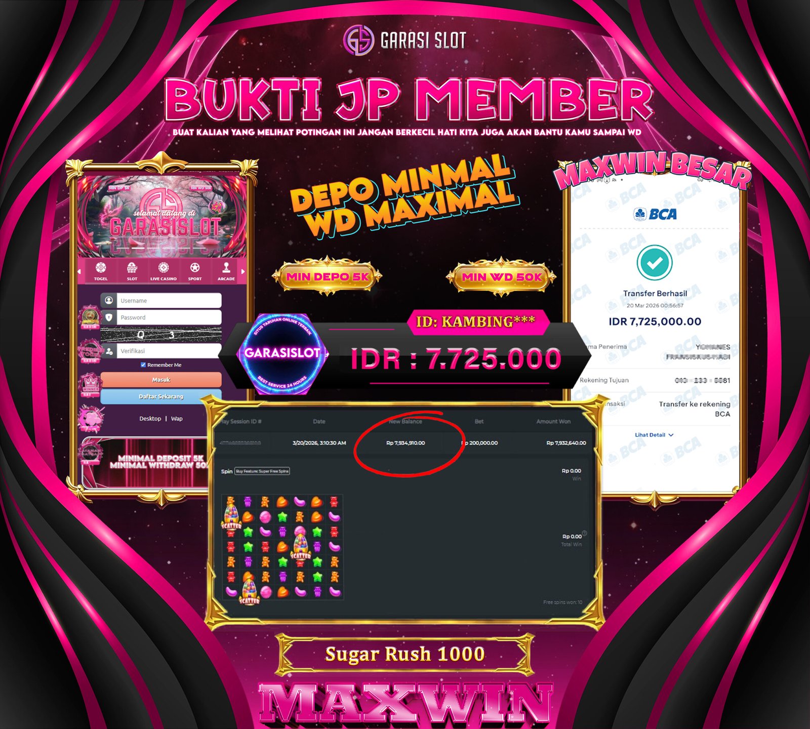 GARASISLOT Bukti Kemenangan Sugar Rush 1000