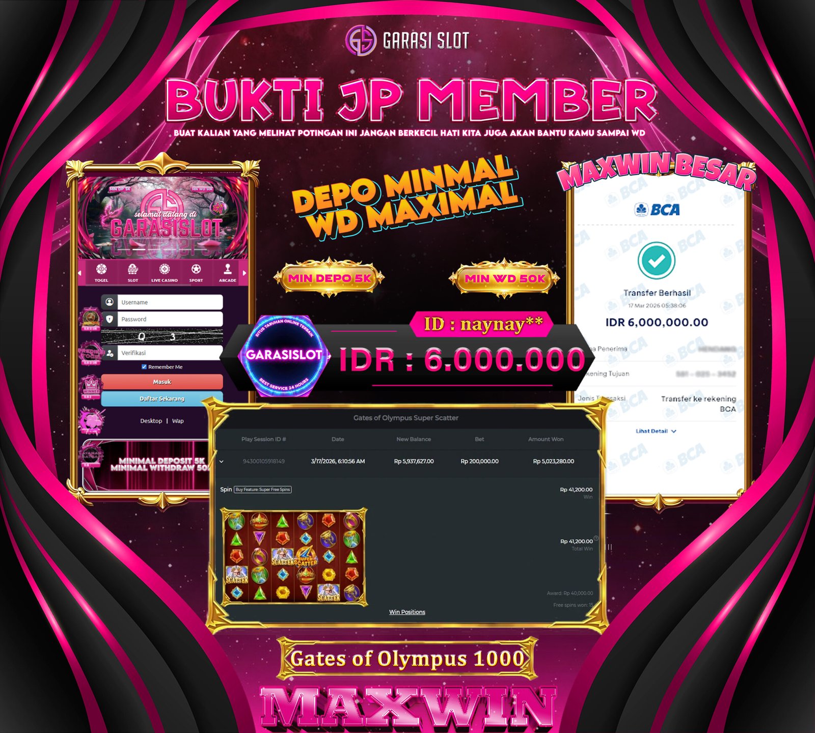 GARASISLOT Bukti Kemenangan Gates of Olympus 1000