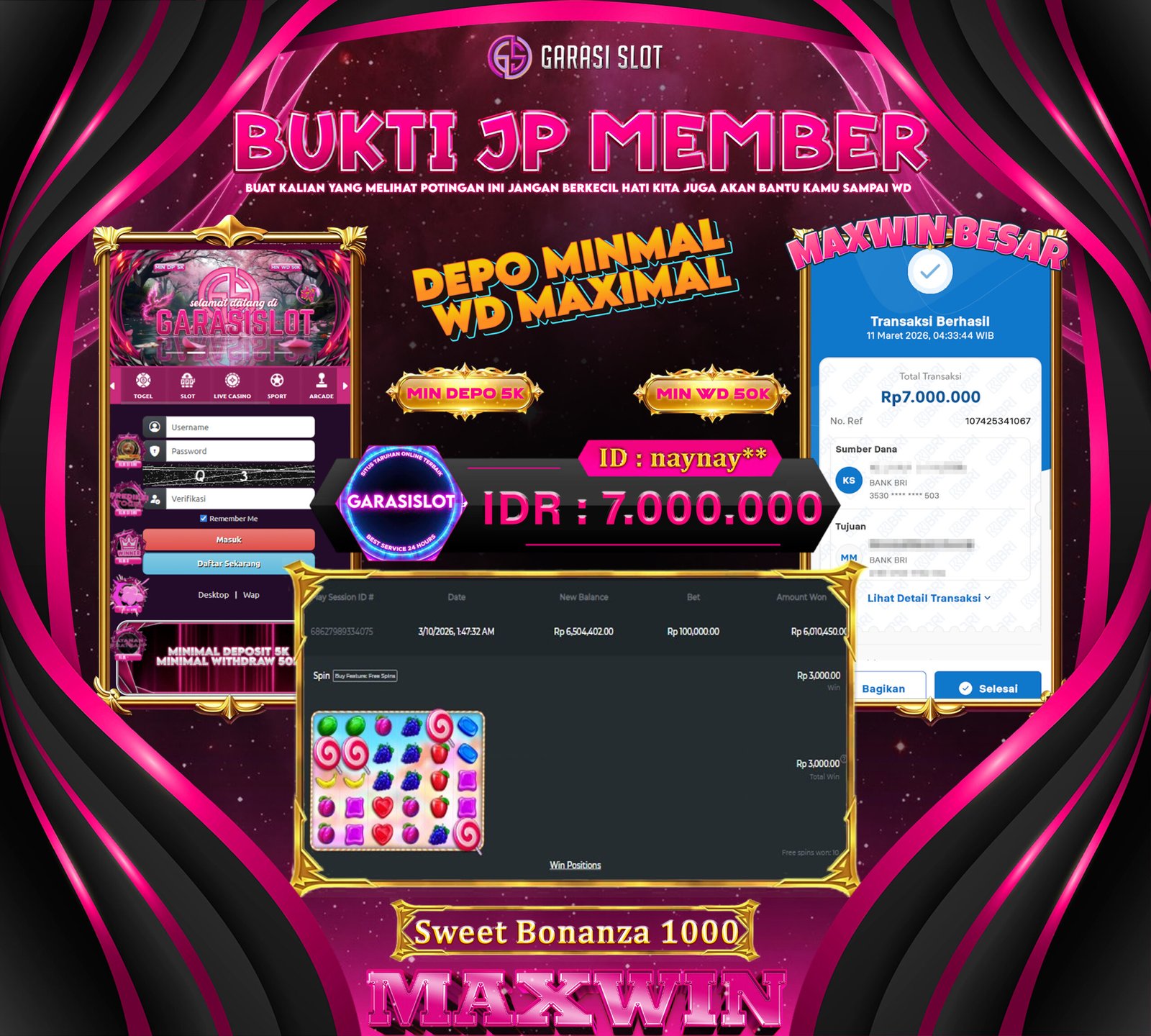 GARASISLOT Bukti Kemenangan Sweet Bonanza 1000