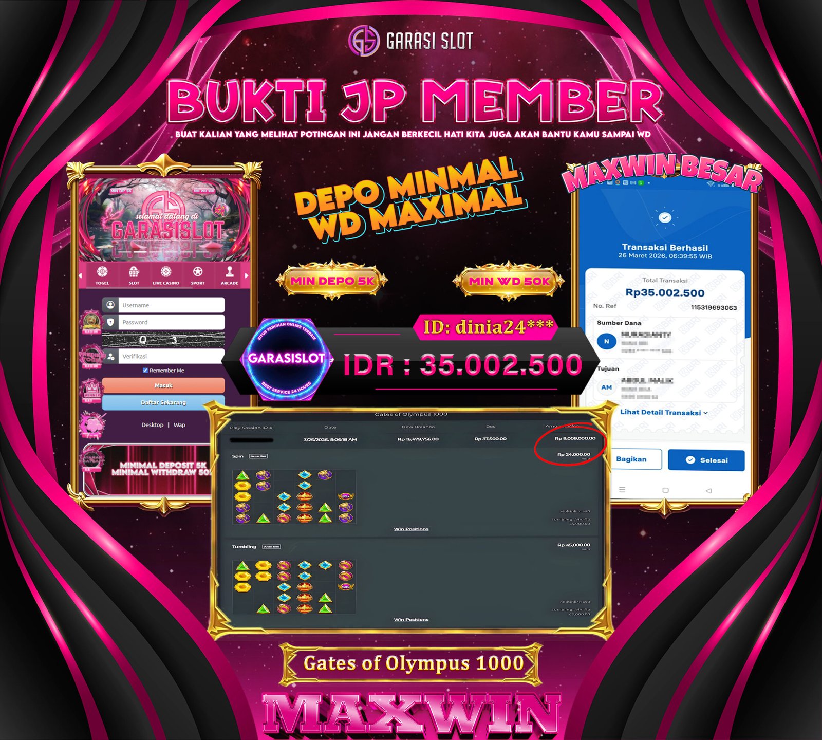 GARASISLOT Bukti Kemenangan Gates of Olympus 1000