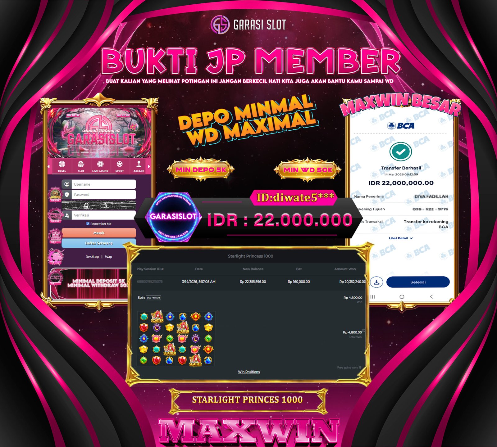 GARASISLOT Bukti Kemenangan STARLIGHT PRINCES 1000