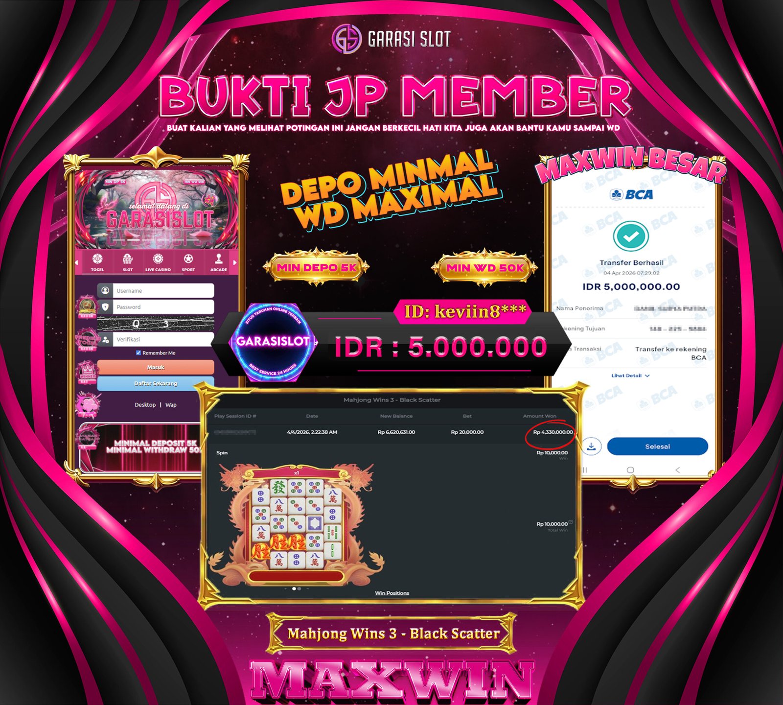 GARASISLOT Bukti Kemenangan Mahjong Wins 3 - Black Scatter