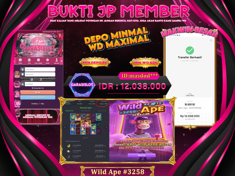 GARASISLOT Bukti Kemenangan Wild Ape #3258