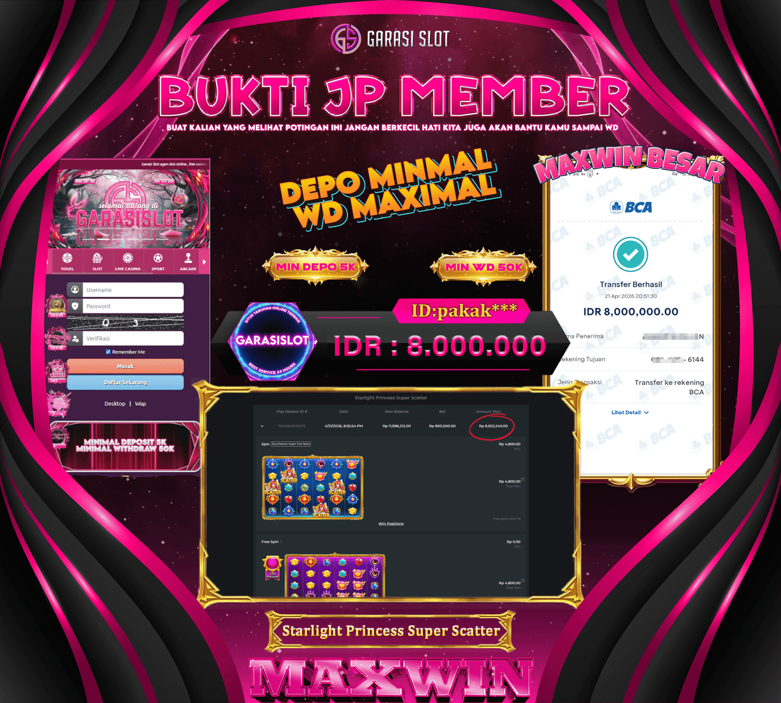 GARASISLOT Bukti Kemenangan Starlight Princess Super Scatter