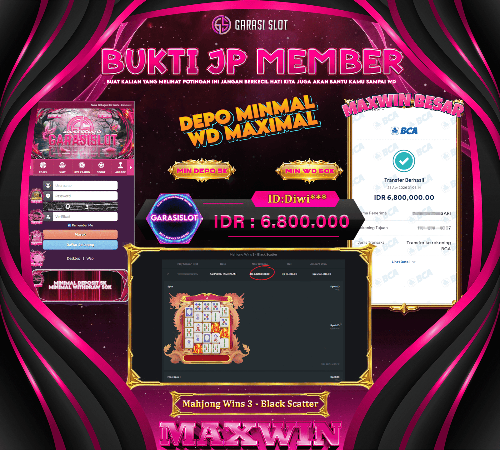 GARASISLOT Bukti Kemenangan Mahjong Wins 3 - Black Scatter