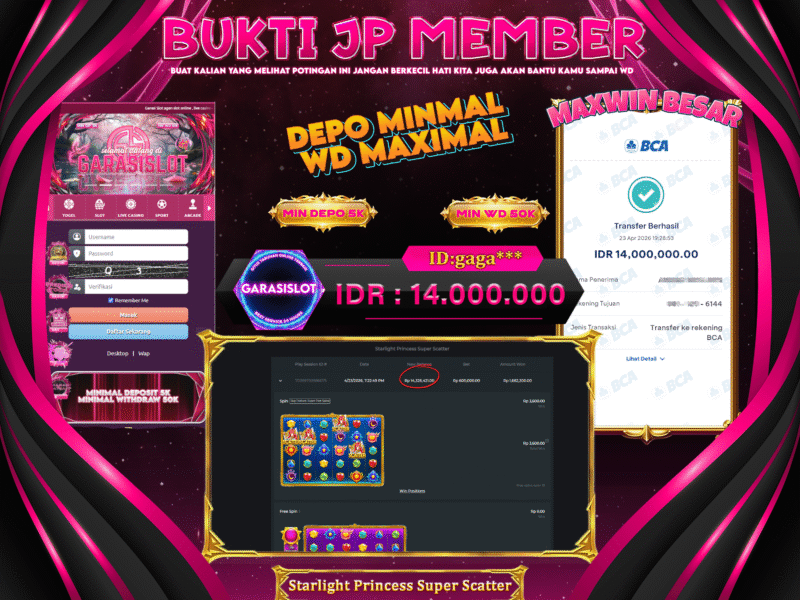 GARASISLOT Bukti Kemenangan Starlight Princess Super Scatter