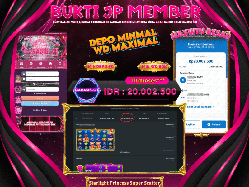 GARASISLOT Bukti Kemenangan Starlight Princess Super Scatter