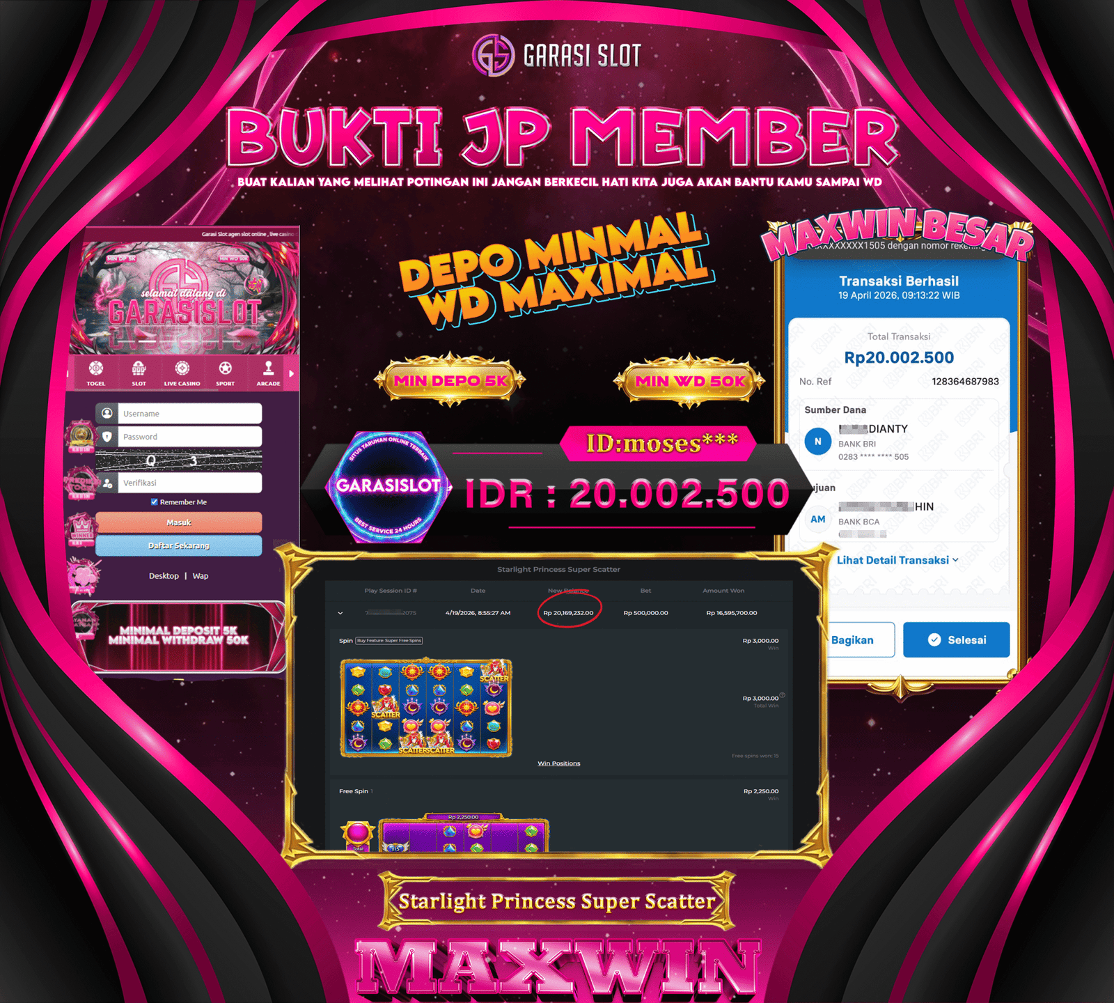 GARASISLOT Bukti Kemenangan Starlight Princess Super Scatter